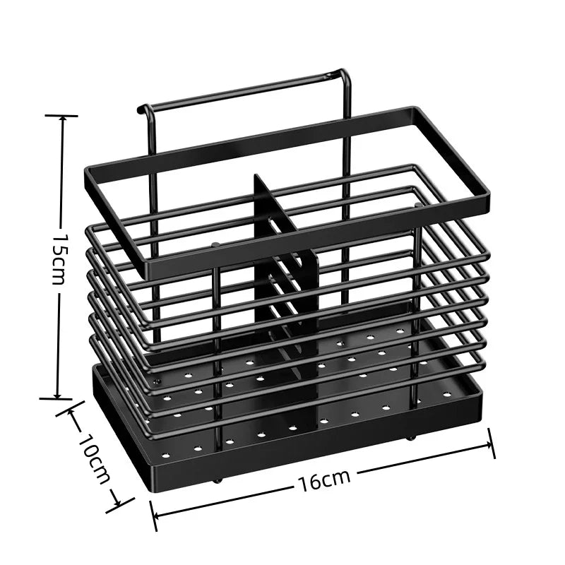 Hanging Kitchen Cutlery Holder Sink Caddie Cutlery Drainer Stainless Steel Kitchen Caddie Spoon And Fork Chopstick Organizer