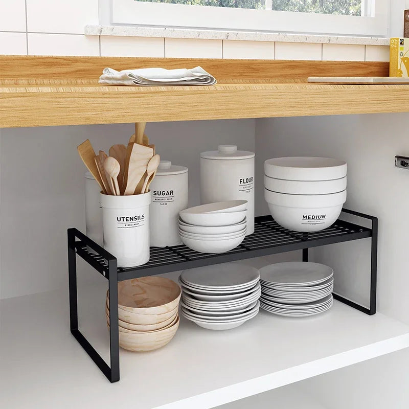 Steel Kitchen Dishes Bowl Storage Rack Kitchenware Utensils Drainer Shelf Cabinet Over Sink Cutlery Drying Holder Home Organizer