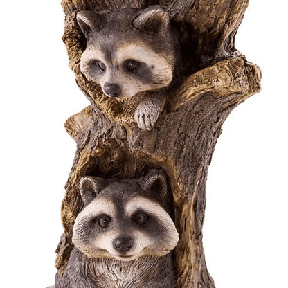 Resin Raccoon Birdbath Polyresin Antique Garden Bird Bath Antique Garden Bird Bath Home Garden Yard Animal Sculptures Ornaments