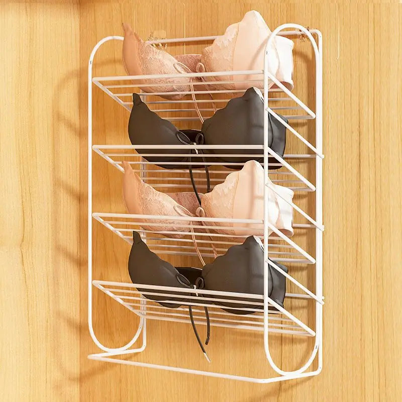 Iron Wall-mounted Perforation-free Underwear Storage Rack 4/9/16 Grid Underwear Sock Organizer Wardrobe Dormitory Hanging Rack