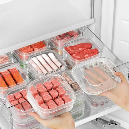 Refrigerator Meat Food Preservation Box Transparent Storage Box Food Grade Meat Freezing Box Home Vegetable Storage Organizer