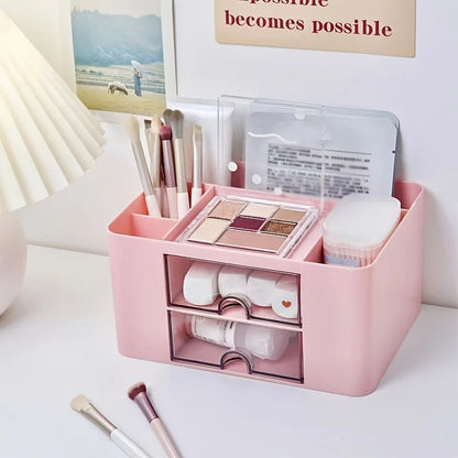 Desktop Stationery Storage Box Multifunction Desktop Storage Box With Drawer Makeup Organizer Makeup Brush Pen Holder For Home