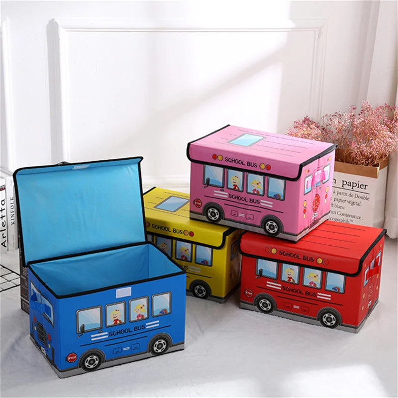 Storage with Flip-Top Lid for Children Room - Kids Collapsible Storage Trunk Toy Baskets Storage Bin for Home Organization