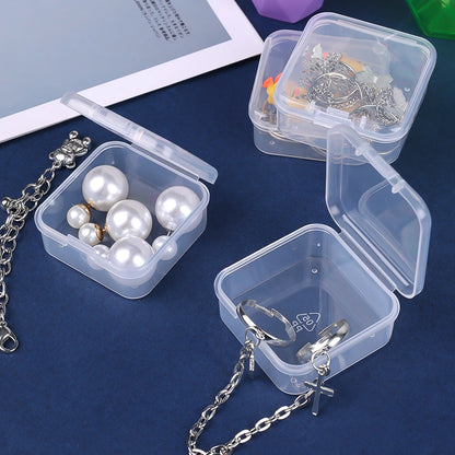 Square Plastic Storage Box Jewelry Container Transparent Square Useful Box Case Organizer Packaging for Jewelry Beads Earrings