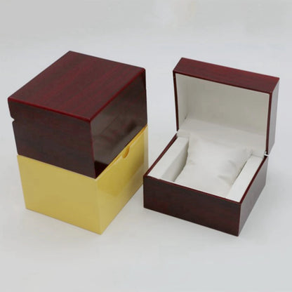 Wine Red Wood Single Watch Display Case Wooden Watch Box Bracelet Storage Organiser Box for Valentine Day, Birthday, Christmas