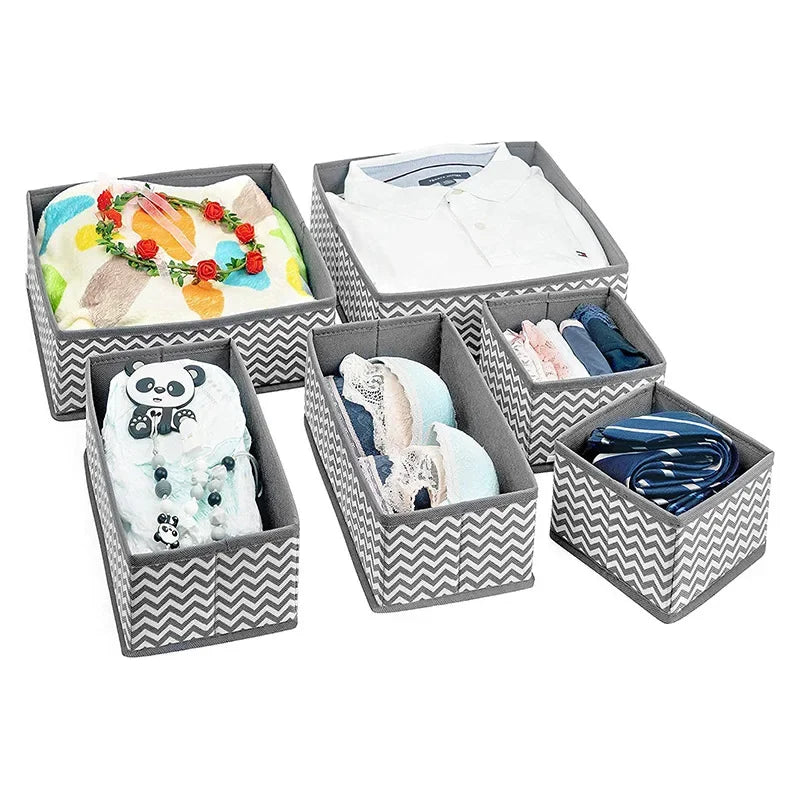 Wavy Pattern Drawer Organizer for Underwear T-shirt Jeans Storage Box Foldable Closet Drawer Organizer System Storage Bra Sock