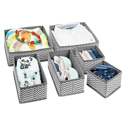 Wavy Pattern Drawer Organizer for Underwear T-shirt Jeans Storage Box Foldable Closet Drawer Organizer System Storage Bra Sock