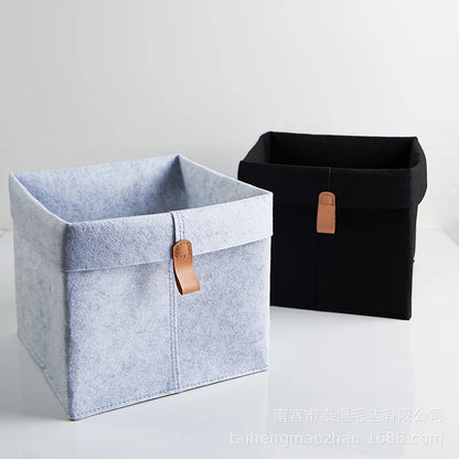 Nordic Felt Storage Basket Creative Convenient Organizer Folding Hallway Entrance Key Small Storage Box Office Desk Home Supply