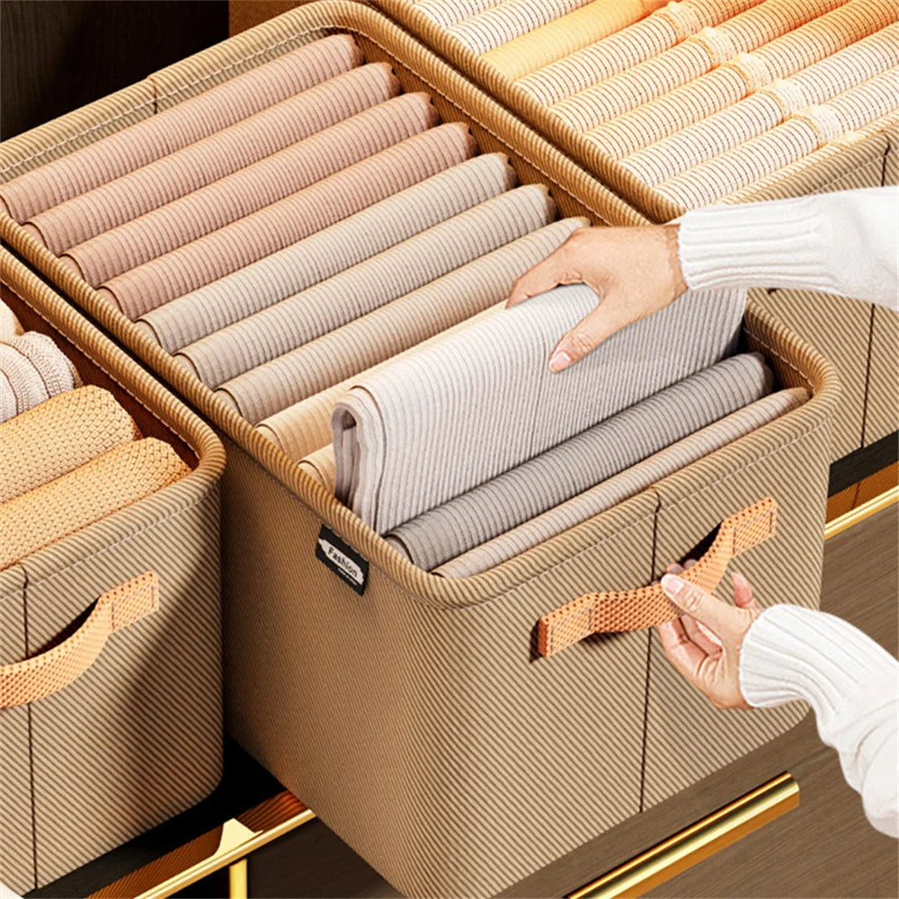 Clothes Organizer Non-Woven Wardrobe Clothes Storage Box For Underwear T-Shirt Jeans Storage Basket Cabinet Sundries Organizer