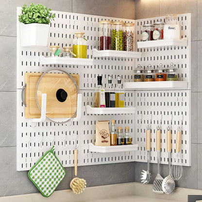 No Punching Pegboard Wall Organizer Panel Shelves For Gamer Room,bathroom,kitchen Storage Rack Organizer Pegboard Accessories