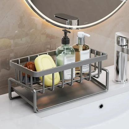 Stainless Steel Kitchen Sink Drain Rack Organizer Self-draining Sink Shelf Soap Sponge Dishcloth Towel Rack filter basket