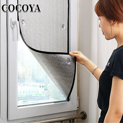 Window Sun Shade Film Blackout Aluminum Foil with Suction Cup Home Sunshade Protector Pad Insulation UV Block Glass Window Films