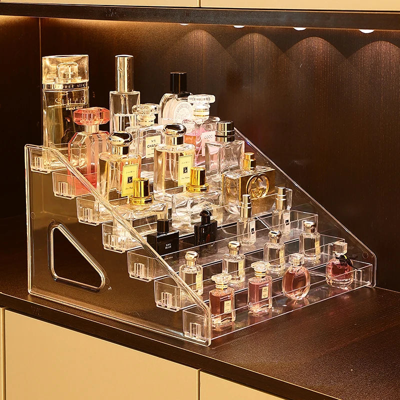 3/5/7 Layers Desktop Perfume Shelf Acrylic Cosmetic Organizer Perfume Storage Rack Bathroom Organizer for Cosmetics