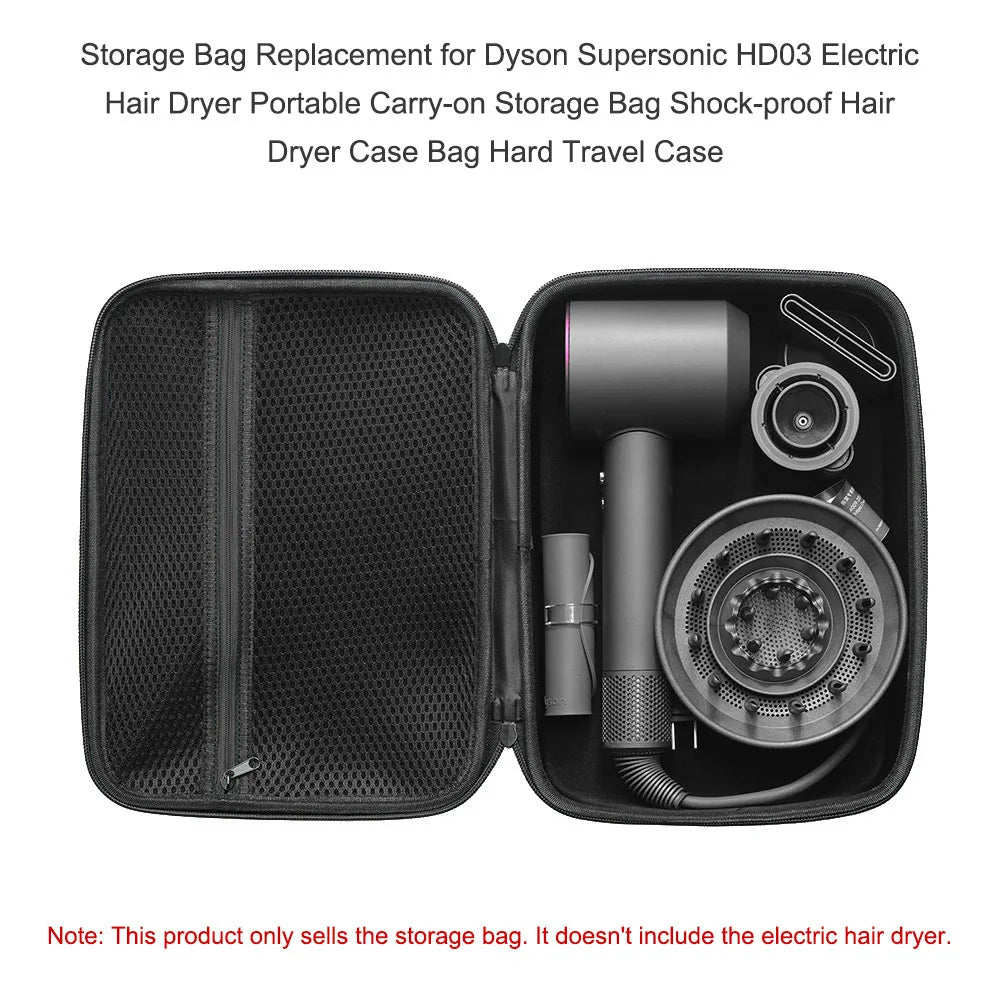 Storage Bag Replacement for Dyson Supersonic HD03 Electric Hair Dryer Portable Carry-on Storage Bag Shock-proof Hair Dryer Case