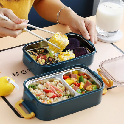 304 Stainless Steel Thermal Lunch Box Office Worker Bento Box Single/Double Layer Student Children Food Storage Container Store