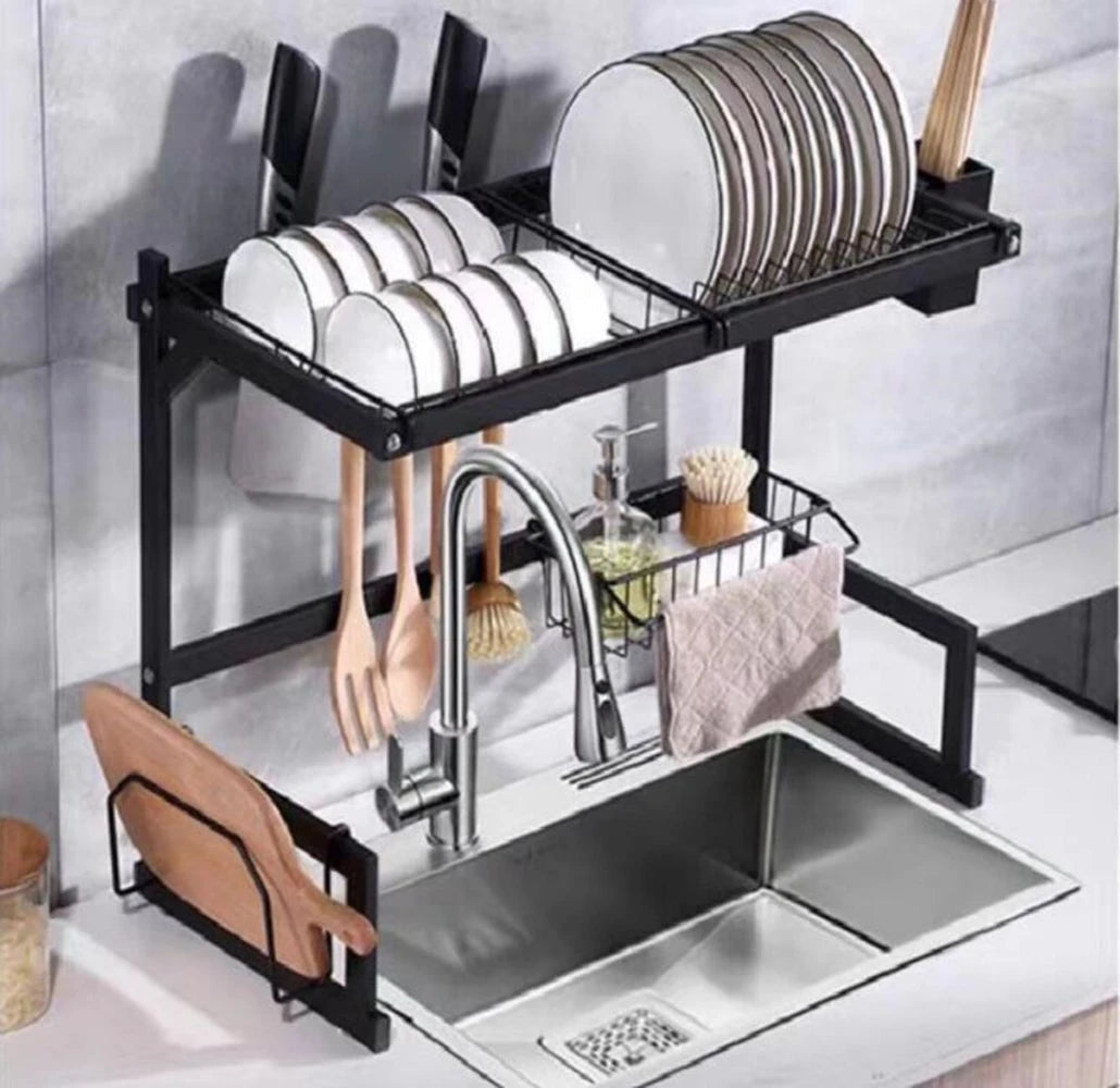 Lava kitchen dish drainer, sink drainer with covered chopstick cage, home tableware drainer, home tableware organizer, METAL kitchen accessories organizer