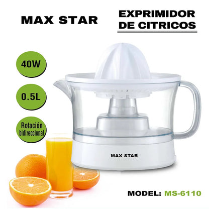 Max Star electric orange juicer MS-6110 40W removable container capacity of 0.5L two-way quality and resistance automatic juice juicer electric kitchen appliances