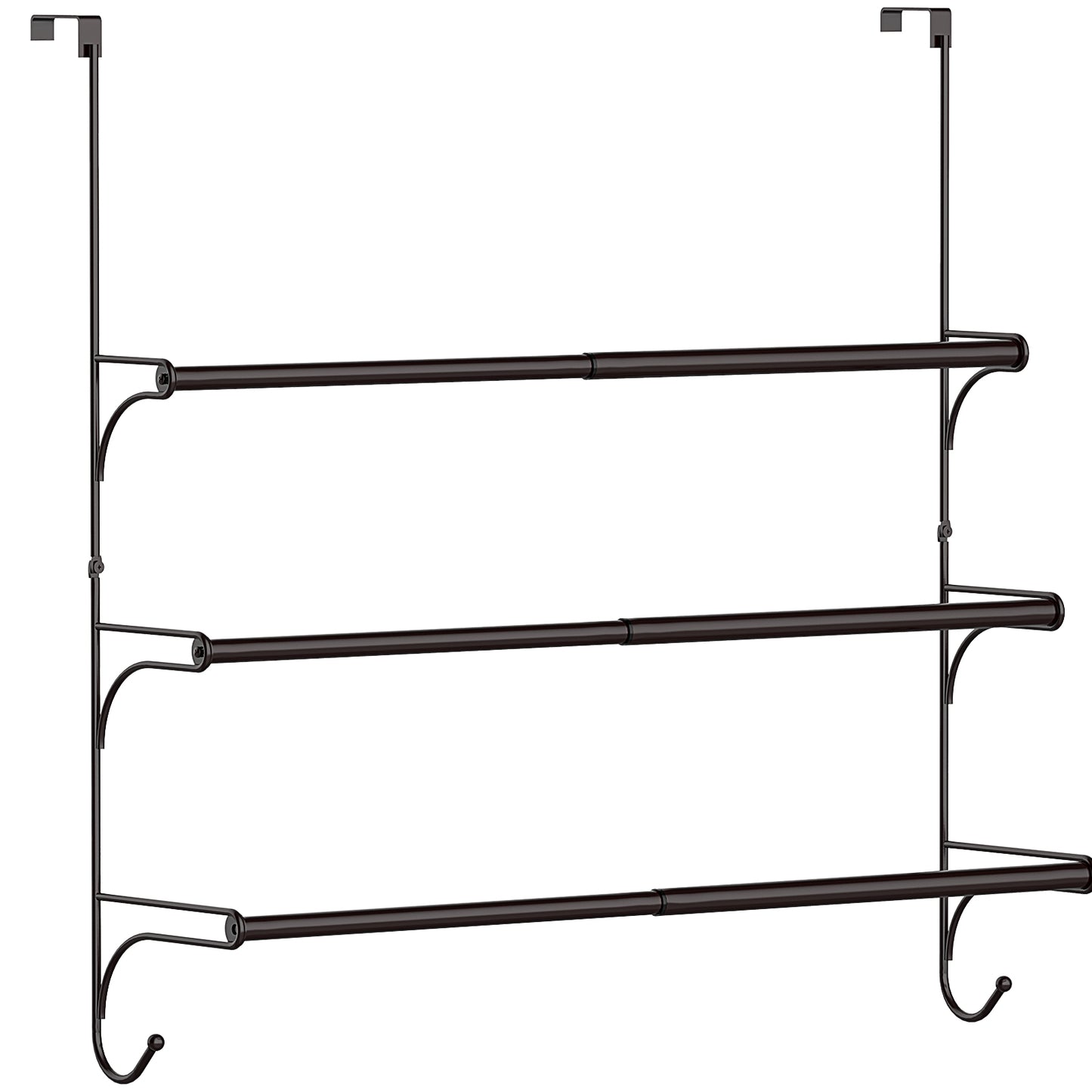 Adjustable Over The Door Towel Rack Metal Wire Retractable Towel Holder, Bronze